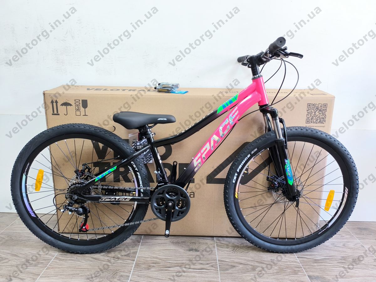 Велосипед ST 26" SPACE AURORA DD FR рама-13" рожево-чорний 2026