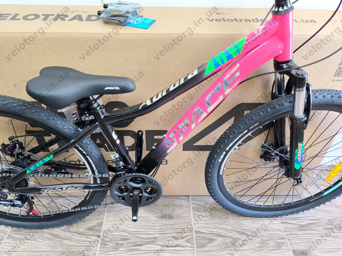 Велосипед ST 26" SPACE AURORA DD FR рама-13" рожево-чорний 2026