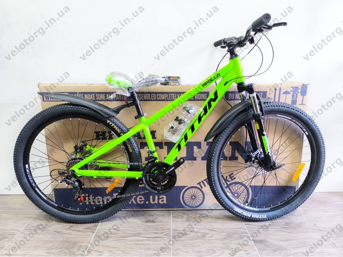 Велосипед Titan 26″ Apollo рама 13″ green-black — надійний гірський велосипед для активних поїздок БЕЗКОШТОВНА ДОСТАВКА
