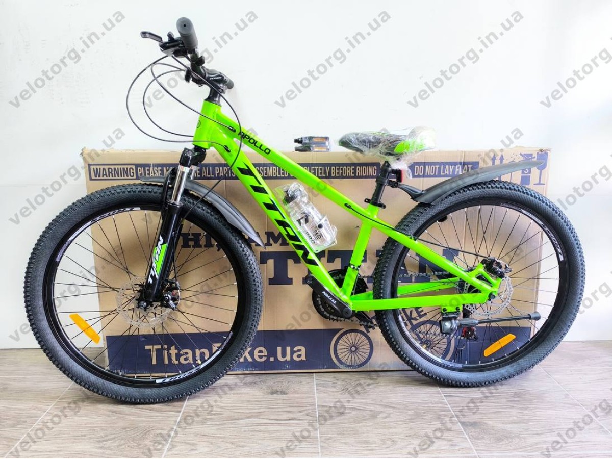 Велосипед Titan 26″ Apollo рама 13″ green-black — надійний гірський велосипед для активних поїздок БЕЗКОШТОВНА ДОСТАВКА