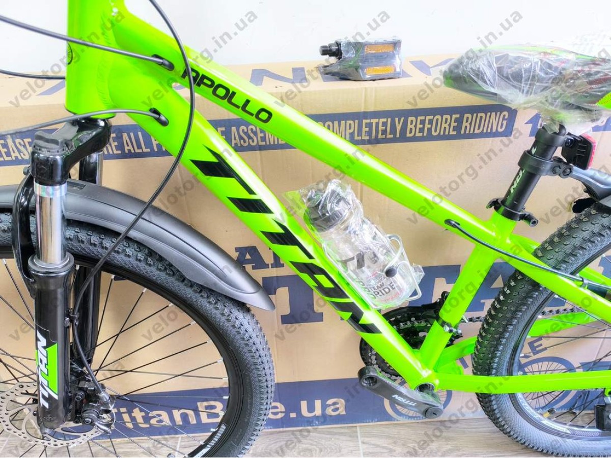 Велосипед Titan 26″ Apollo рама 13″ green-black — надійний гірський велосипед для активних поїздок БЕЗКОШТОВНА ДОСТАВКА