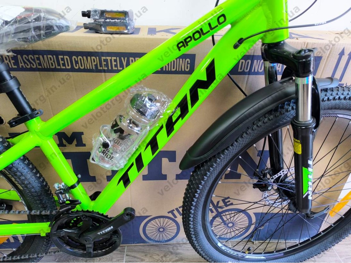 Велосипед Titan 26″ Apollo рама 13″ green-black — надійний гірський велосипед для активних поїздок БЕЗКОШТОВНА ДОСТАВКА