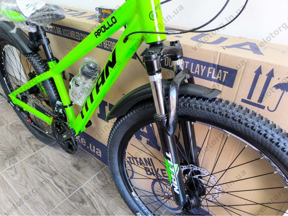 Велосипед Titan 26″ Apollo рама 13″ green-black — надійний гірський велосипед для активних поїздок БЕЗКОШТОВНА ДОСТАВКА