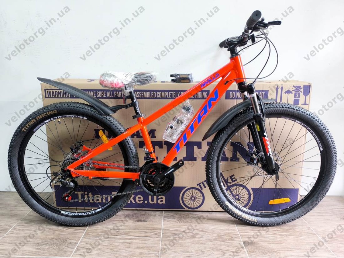 Велосипед Titan 26″ Apollo 2024 рама 13″ red-blue — надійний гірський велосипед для активних поїздок БЕЗКОШТОВНА ДОСТАВКА