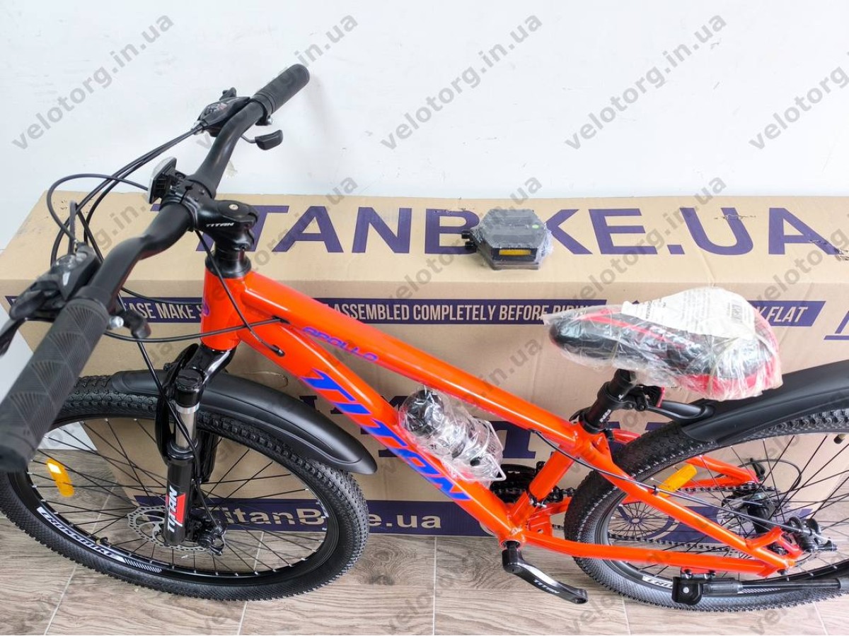 Велосипед Titan 26″ Apollo 2024 рама 13″ red-blue — надійний гірський велосипед для активних поїздок БЕЗКОШТОВНА ДОСТАВКА