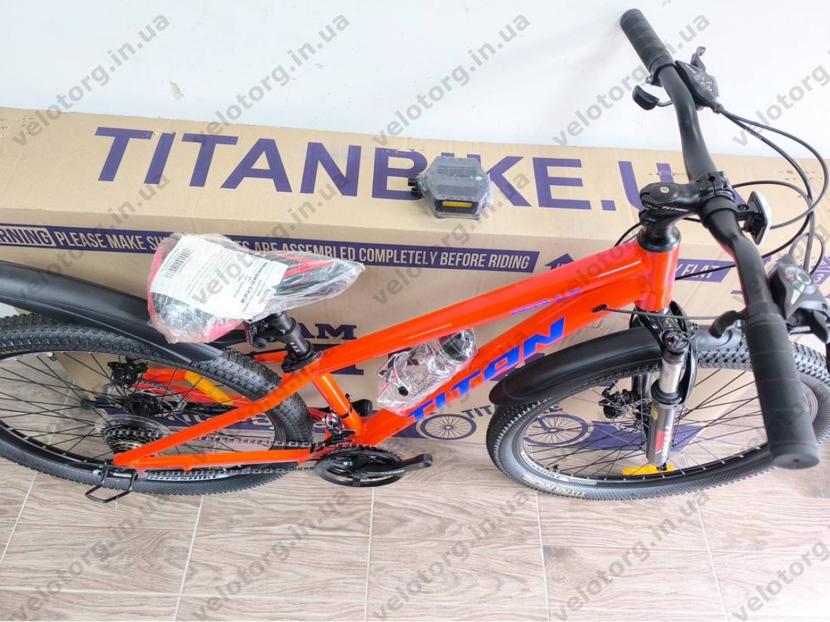 Велосипед Titan 26″ Apollo 2024 рама 13″ red-blue — надійний гірський велосипед для активних поїздок БЕЗКОШТОВНА ДОСТАВКА