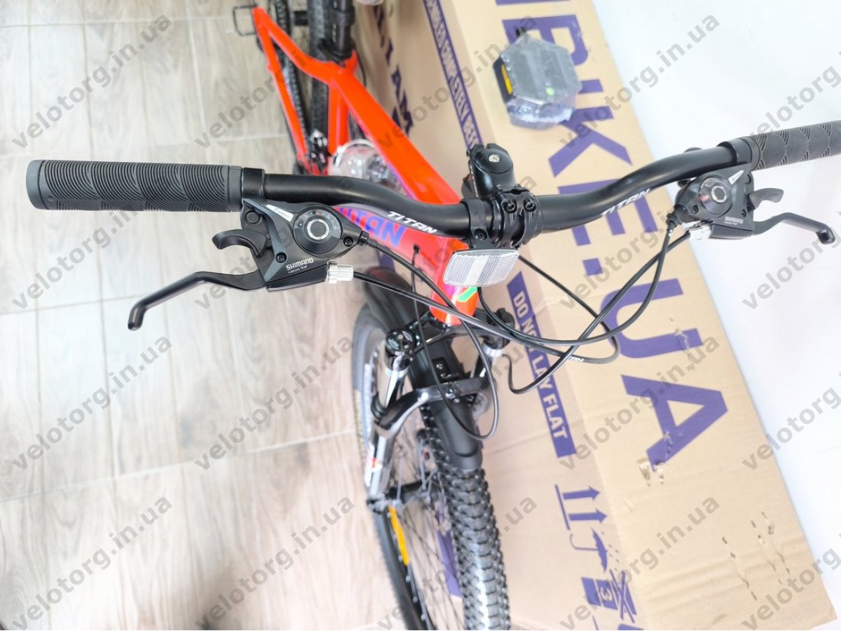 Велосипед Titan 26″ Apollo 2024 рама 13″ red-blue — надійний гірський велосипед для активних поїздок БЕЗКОШТОВНА ДОСТАВКА