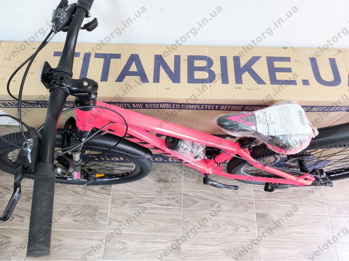 Велосипед Titan 26″ Apollo рама 13″ pink-black — надійний гірський велосипед для активних поїздок БЕЗКОШТОВНА ДОСТАВКА