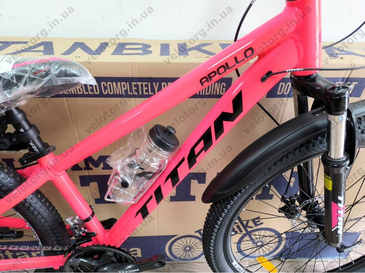 Велосипед Titan 26″ Apollo рама 13″ pink-black — надійний гірський велосипед для активних поїздок БЕЗКОШТОВНА ДОСТАВКА