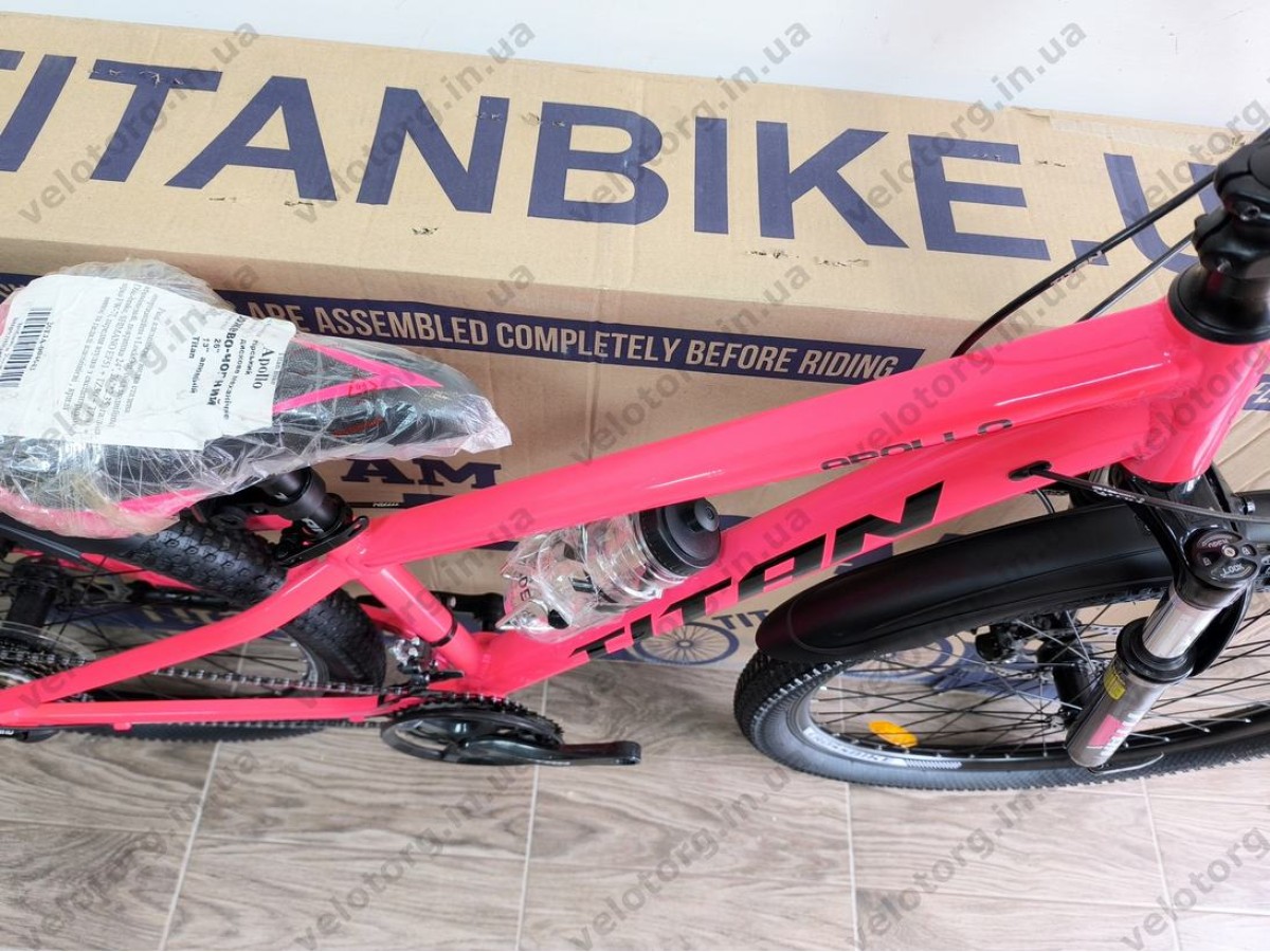 Велосипед Titan 26″ Apollo рама 13″ pink-black — надійний гірський велосипед для активних поїздок БЕЗКОШТОВНА ДОСТАВКА