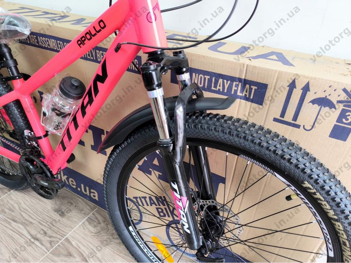 Велосипед Titan 26″ Apollo рама 13″ pink-black — надійний гірський велосипед для активних поїздок БЕЗКОШТОВНА ДОСТАВКА