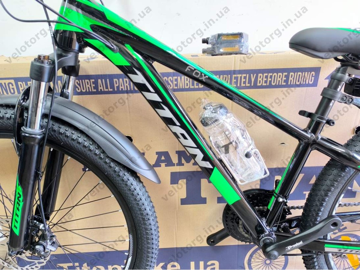 Велосипед Titan 26" FOX 2025 Рама-13" black-green