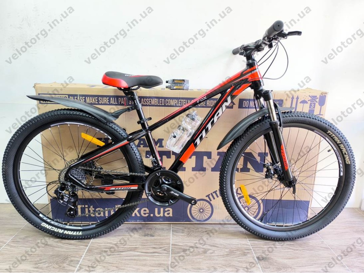 Велосипед Titan 26" FOX 2025 Рама-13" black-red