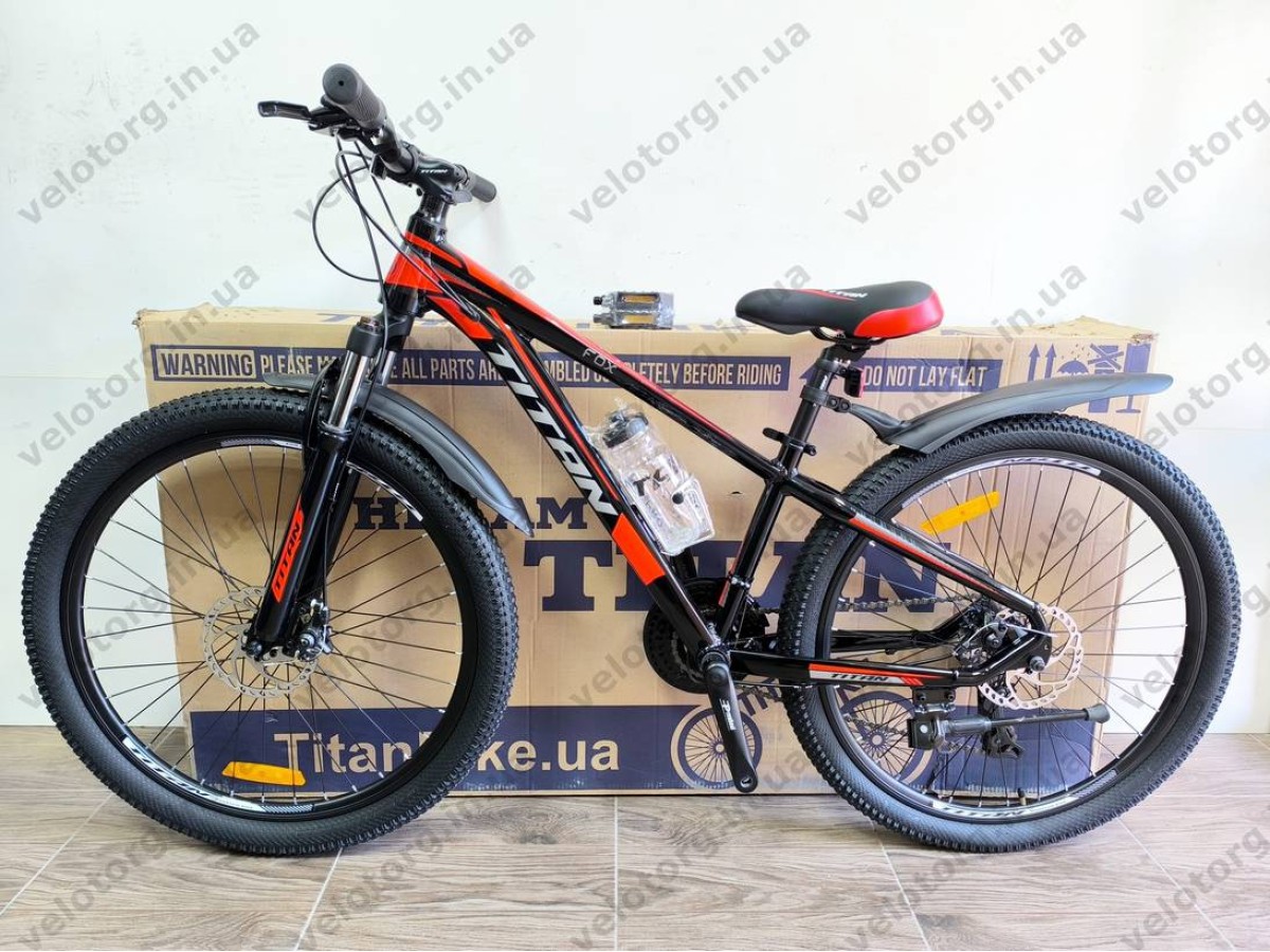 Велосипед Titan 26" FOX 2025 Рама-13" black-red