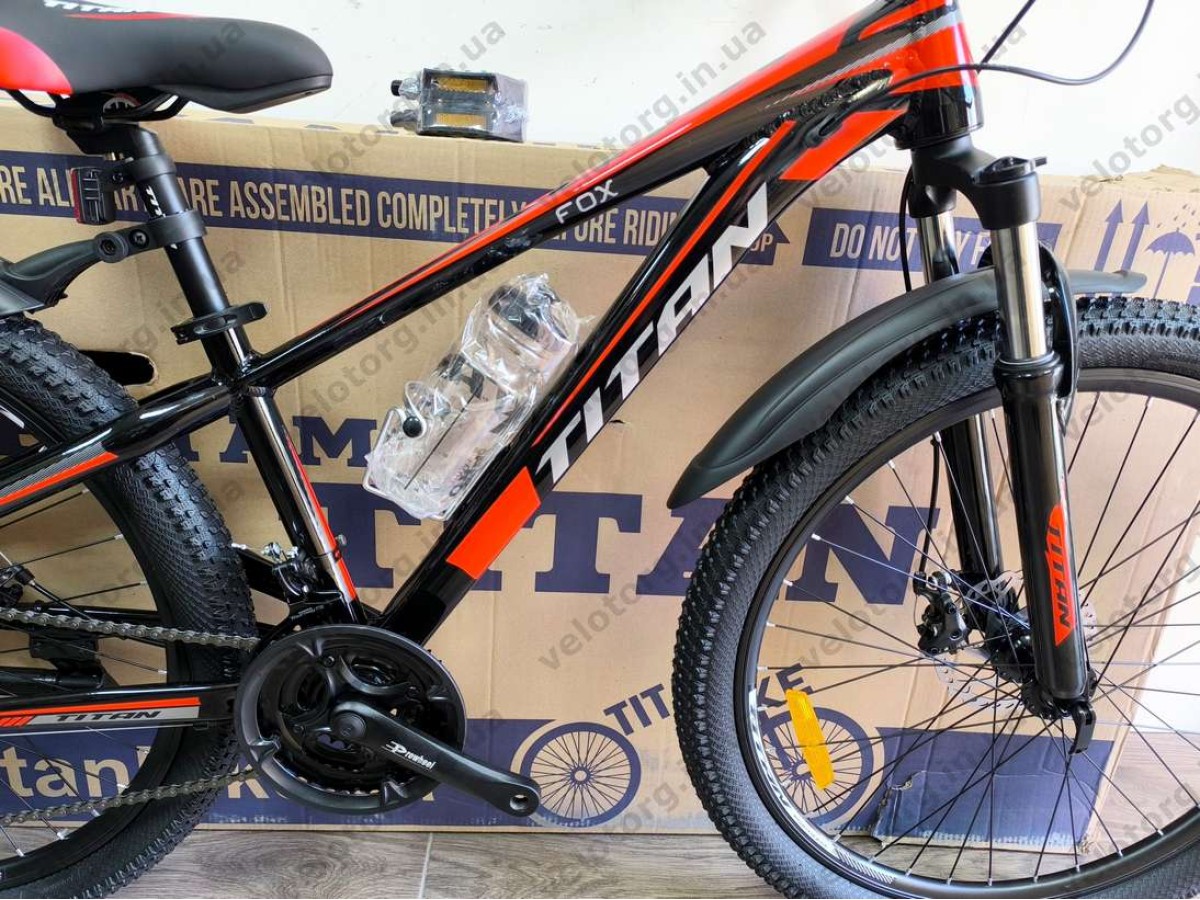 Велосипед Titan 26" FOX 2025 Рама-13" black-red