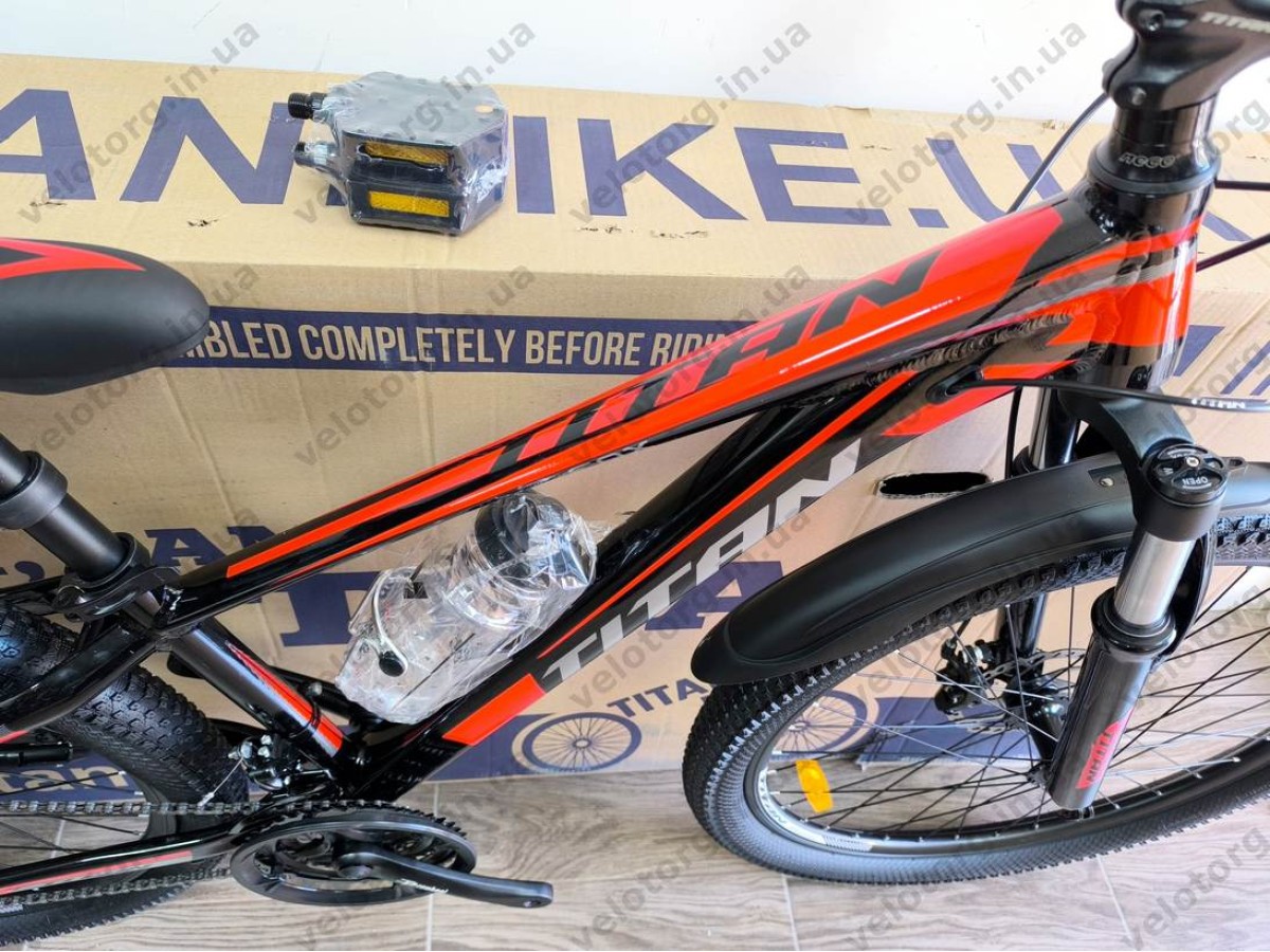 Велосипед Titan 26" FOX 2025 Рама-13" black-red