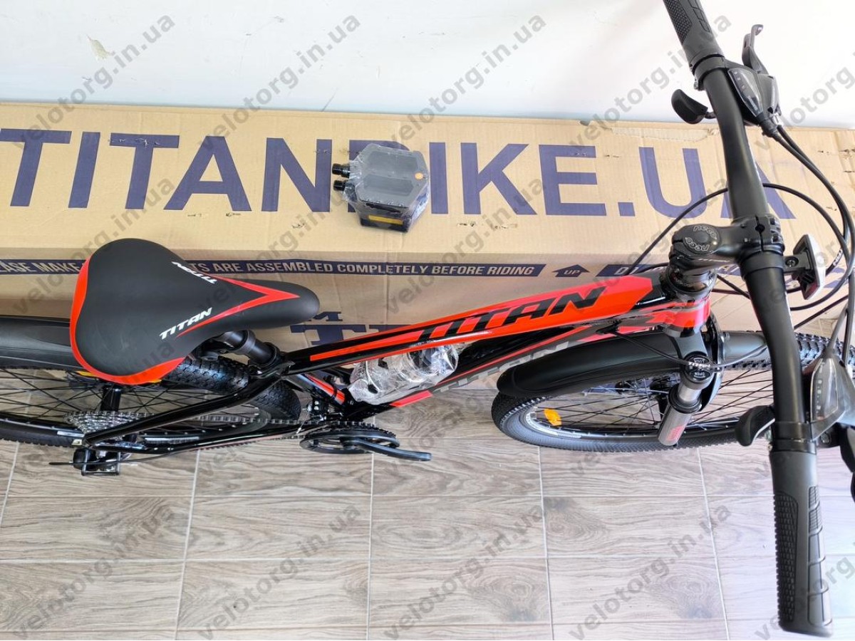 Велосипед Titan 26" FOX 2025 Рама-13" black-red