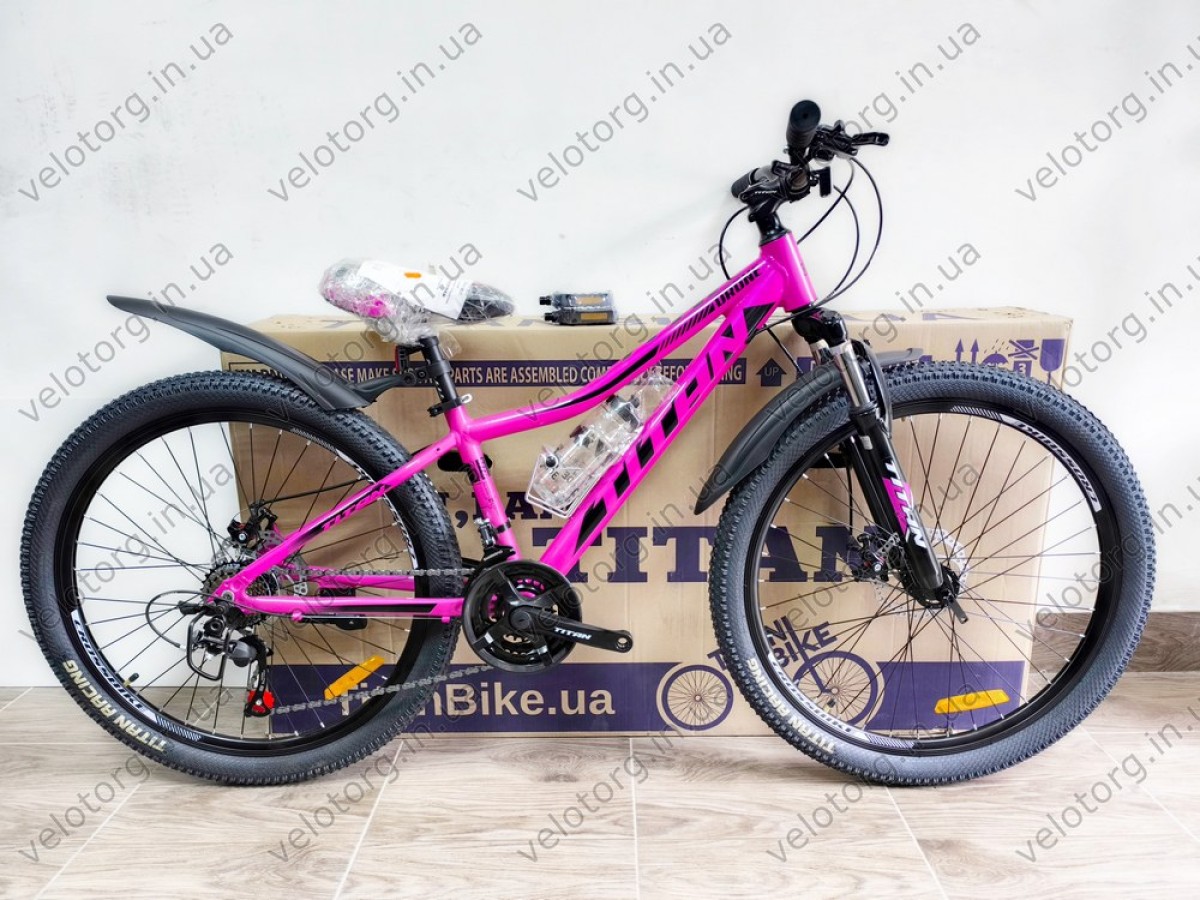 Велосипед Titan Drone 26" Рама 13" pink-black рожево-чорний