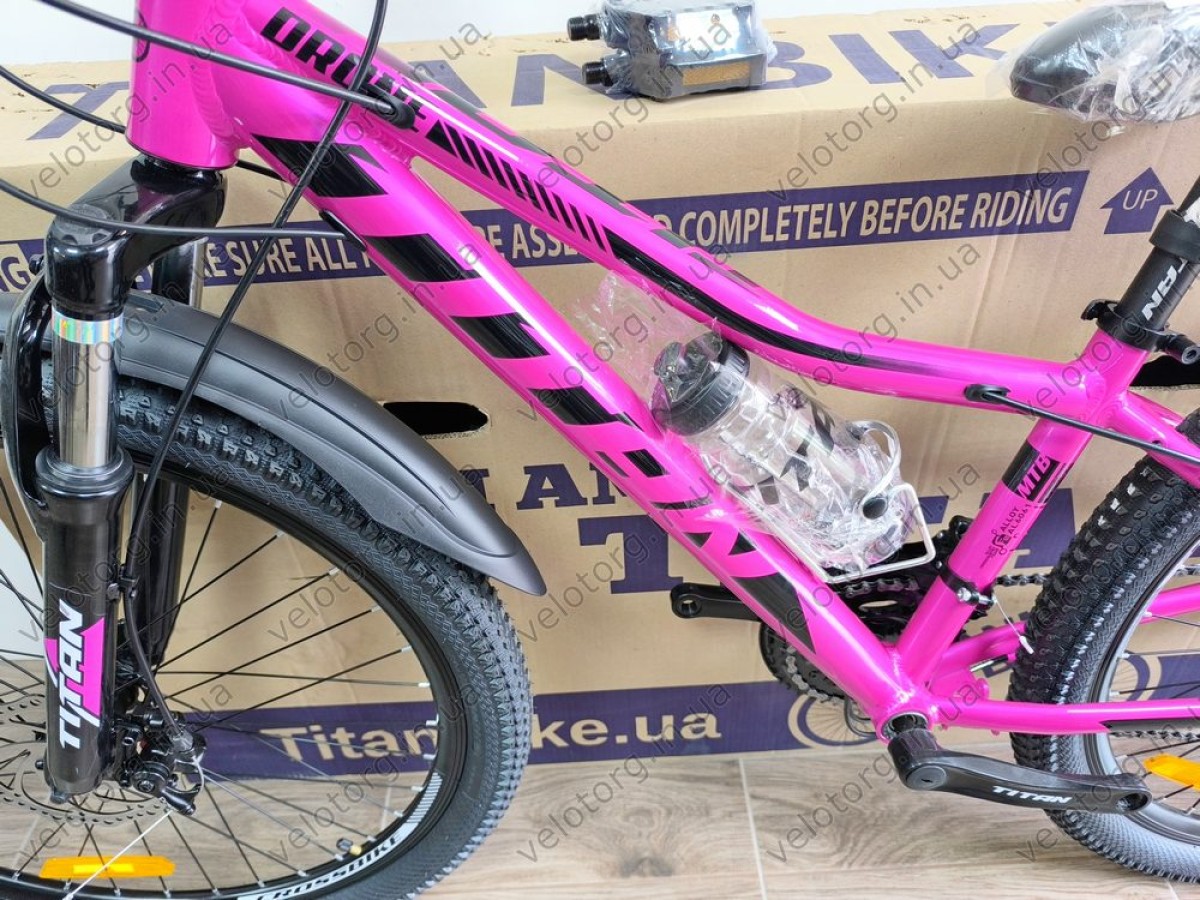 Велосипед Titan Drone 26" Рама 13" pink-black рожево-чорний