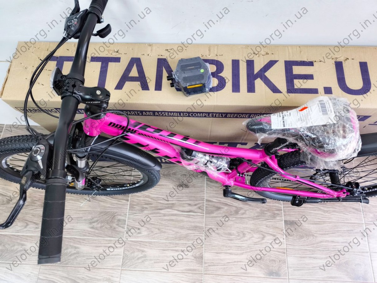 Велосипед Titan Drone 26" Рама 13" pink-black рожево-чорний