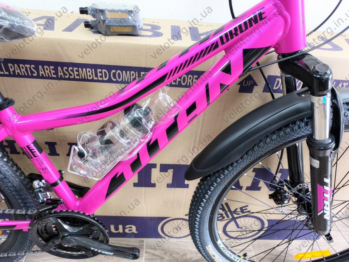 Велосипед Titan Drone 26" Рама 13" pink-black рожево-чорний