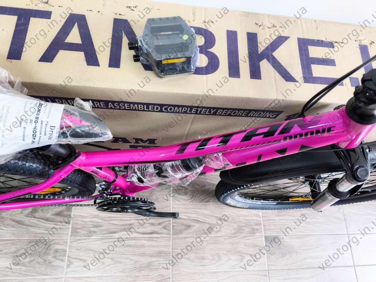Велосипед Titan Drone 26" Рама 13" pink-black рожево-чорний