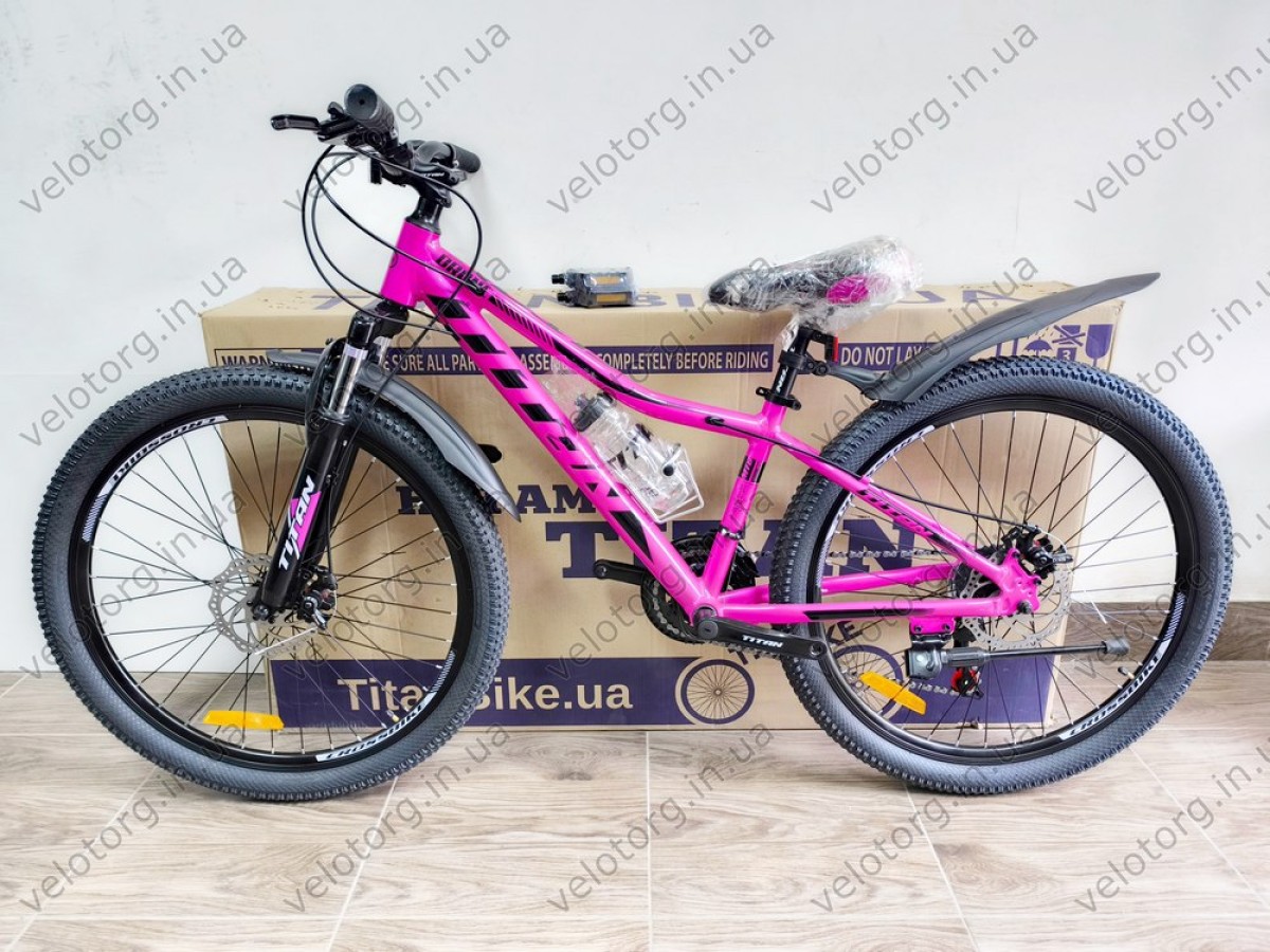 Велосипед Titan Drone 26" Рама 13" pink-black рожево-чорний
