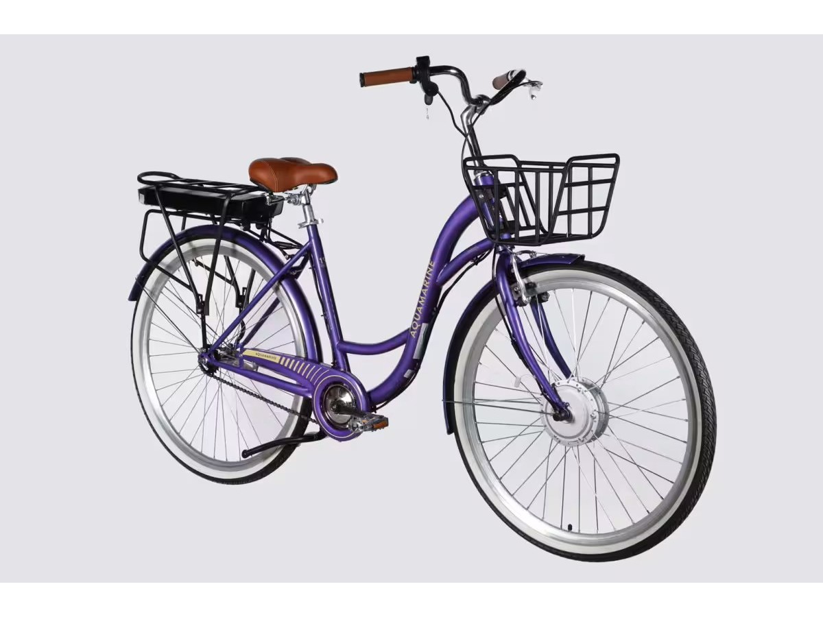 Електровелосипед 28″ Dorozhnik eAQUAMARINE BH 2026 рама 19″ 36V 13Ah 500W фіолетовий з кошиком