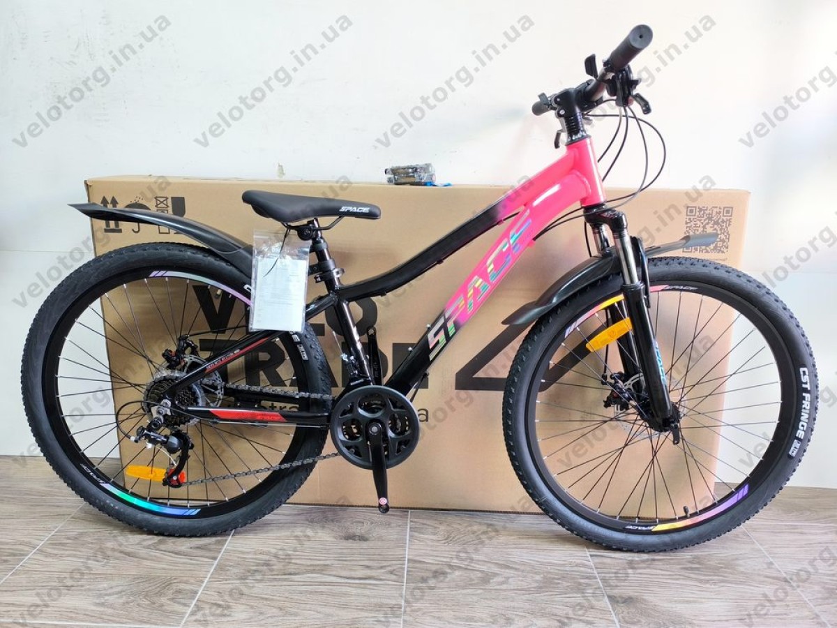 Велосипед AL 26" SPACE LYRA DD FR рама-13" рожево-чорний 2026