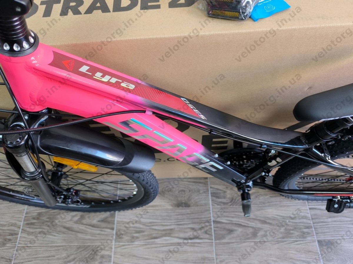 Велосипед AL 26" SPACE LYRA DD FR рама-13" рожево-чорний 2026