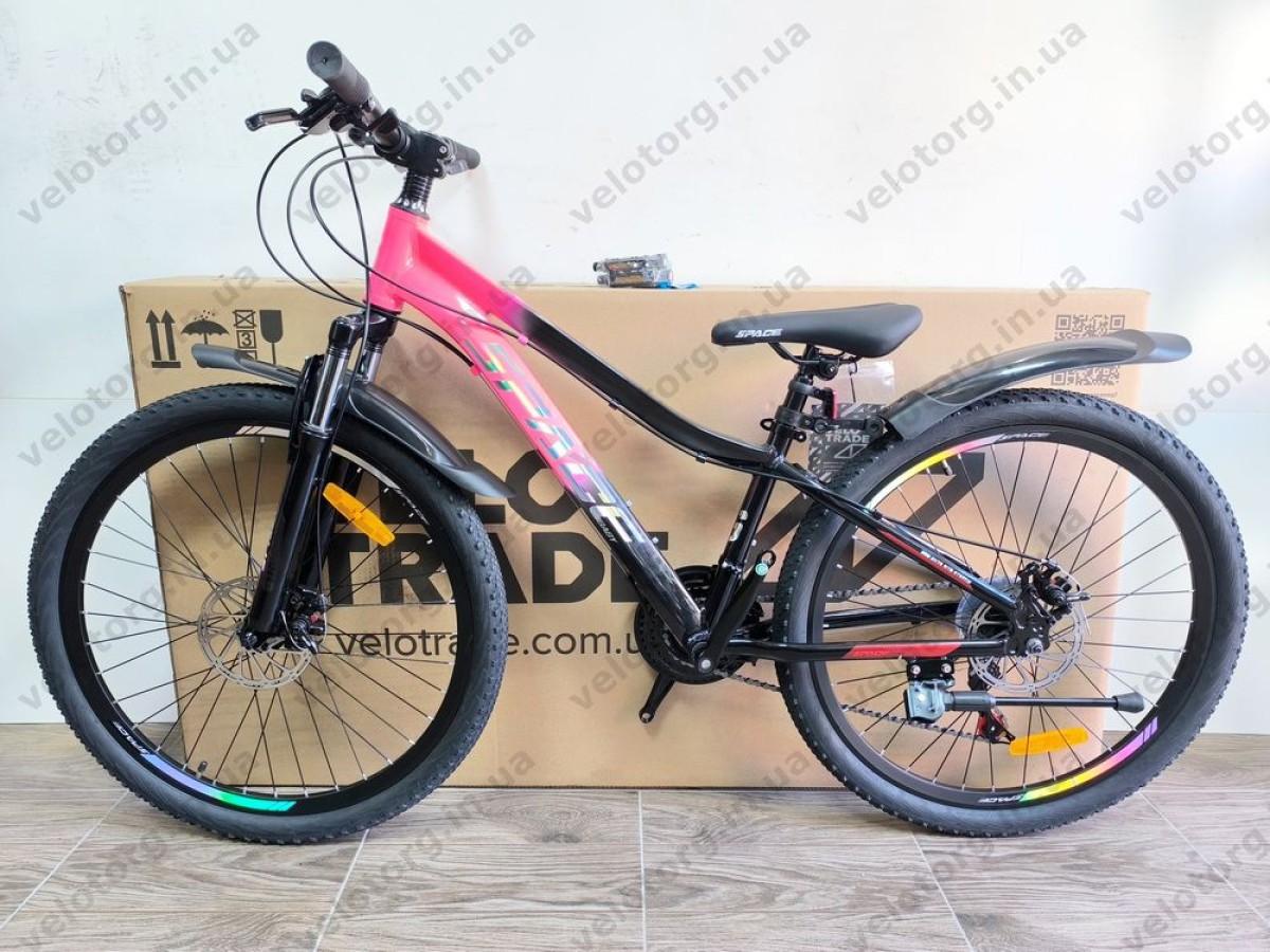 Велосипед AL 26" SPACE LYRA DD FR рама-13" рожево-чорний 2026